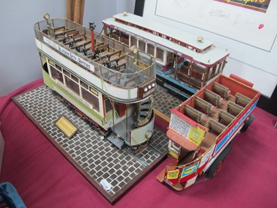 Lot 1406 - Two homemade models of tramcars one London the...