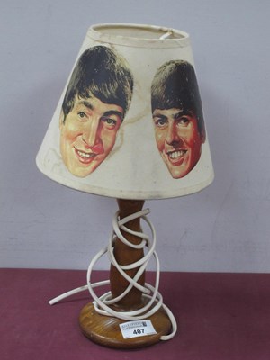 Lot 407 - Beatles Table Lamp, oak base and shade...