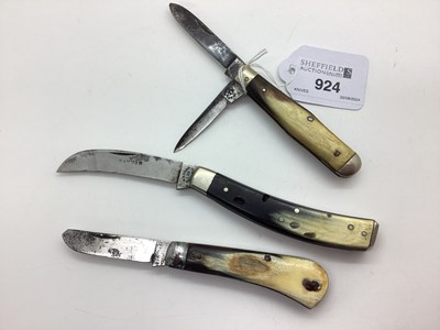 Lot 924 - Two Blade Folding Pocket Knife, blade stamped "...