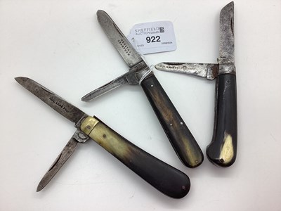 Lot 922 - Two Blade Folding Knife, stamped "Made In...