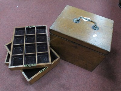 Lot 1475 - XIX Century mahogany travelling box with three...