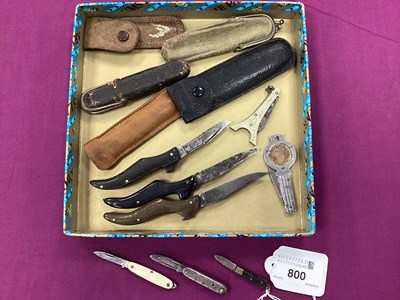 Lot 800 - Three Novelty Folding Pocket Knives, the...