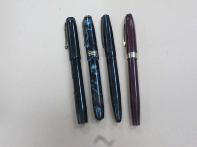 Lot 1334 - Four Fountain Pens, including two with 14ct...