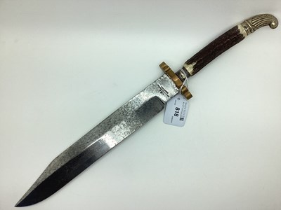 Lot 818 - Bowie Knife, stag handle, decorative EPNS...