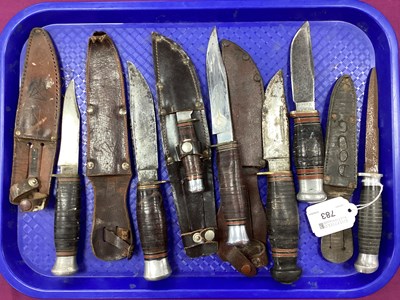 Lot 783 - A Collection of Hunting Knives, including...