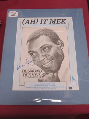 Lot 1390 - Desmond Dekker Autograph, ink signed...