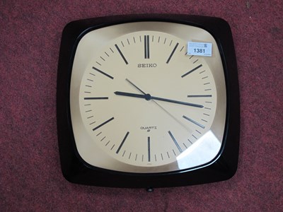 Lot 1381 - Seiko Quartz Wall Clock, Model No QA407 K,...