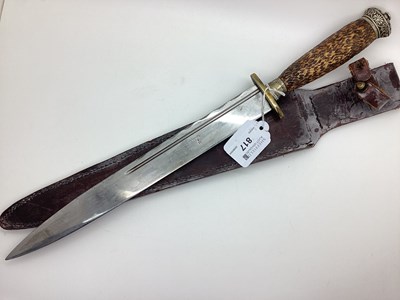 Lot 817 - Dirk, jigged handle, decorative finial, blade...