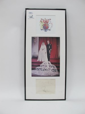 Lot 1365 - Elizabeth R & Phillip Signatures, black pen...