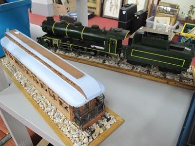 Lot 1480 - A homemade and painted model of a steam...