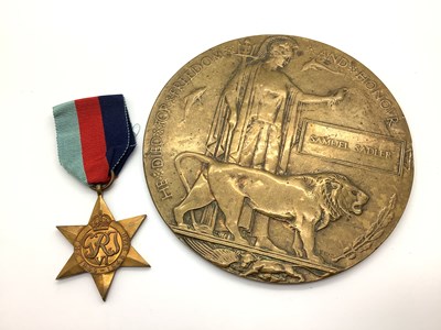 Lot 563 - WWI Memorial Plaque Death Penny to Samuel...