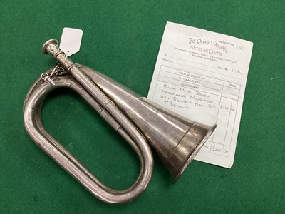 Lot 429 - Vintage Silver Plated Metal Bugle, with silver...