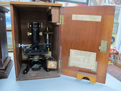 Lot 1476 - Watson of London Microscope, with lenses in...