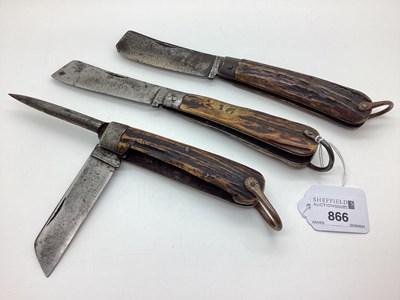 Lot 866 - Sailor's Knives, blades indistinctly stamped,...