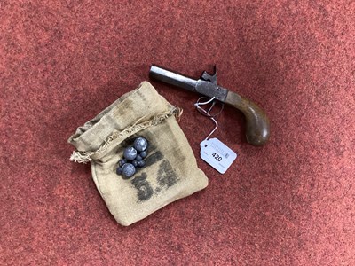 Lot 420 - Percussion Cap Pocket Pistol, Hammer to half...