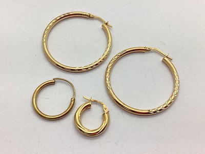 Lot 62 - A Pair of Modern 925 & Bonded Gold Hoop...