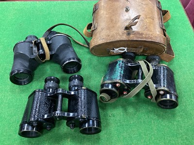 Lot 437 - WWII Military 6 x 30 Prismatic Binoculars,...