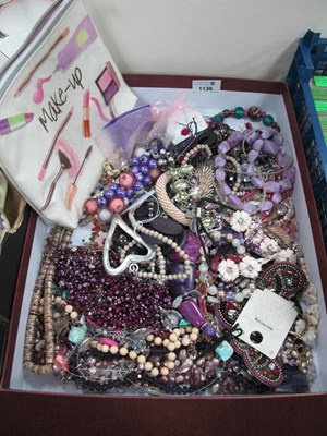 Lot 1136 - Modern Costume Jewellery, in hues of mauve and...