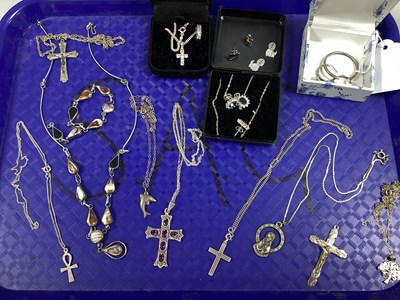 Lot 147 - Pendants on Chains, matching inset necklace...