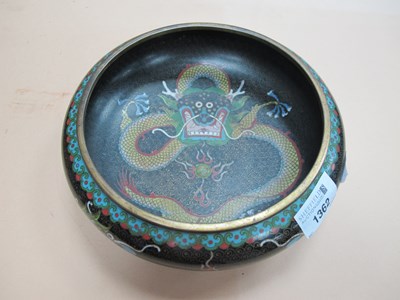 Lot 1362 - Cloisonne Bowl Decorated with Dragons, 21cm...