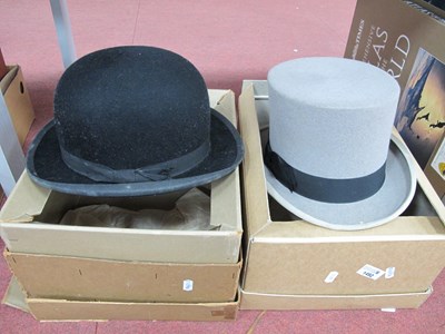 Lot 1492 - Lock & Co Black Bowler Hat, Herbert Johnson...