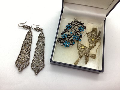 Lot 153 - A Pair of Highly Decorative Vintage Marcasite...