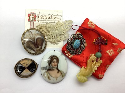 Lot 158 - A Victorian Hair Work Brooch, together with a...