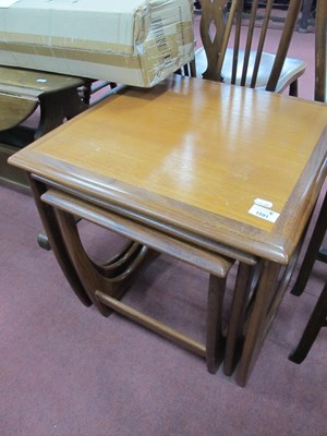 Lot 1591 - Nest of Three Teak Tables, with 'U' shaped...