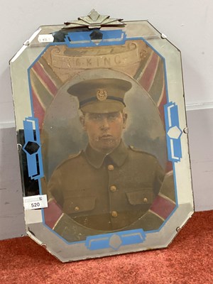 Lot 520 - WWI Mirror with Colour Print Image of British...