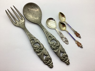 Lot 32 - Norwegian TINN Pewter Servers, of foliate...