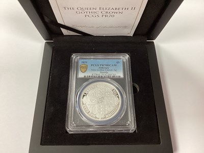 Lot 521 - 2021 Alderney Silver New Gothic Crown, PCGS...