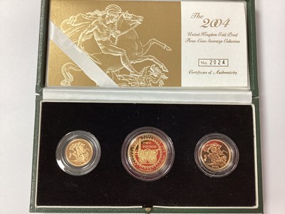 Lot 592 - 2004 Royal Mint Gold Proof Sovereign Three...