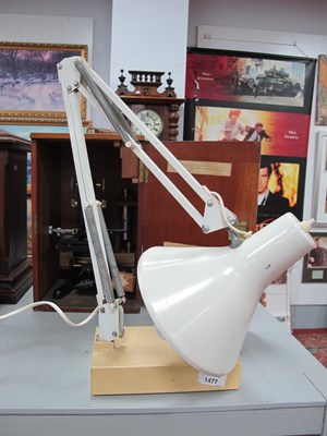 Lot 1477 - Vintage White Painted Angle Poise Lamp.