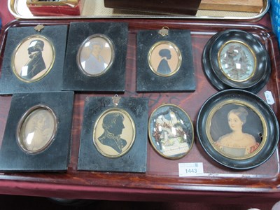 Lot 1443 - A quantity of miniature portraits on paper in...