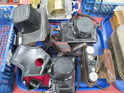 Lot 1428 - Three Vintage Cameras, RIcoh XR7, Zenit EM,...