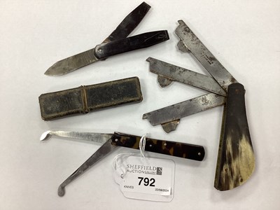 Lot 792 - Three Blade Fleam, stamped "Marriot & Atkinson"...