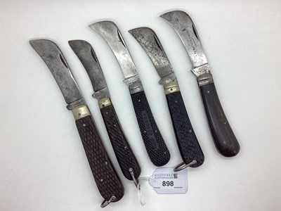 Lot 898 - Pruning Knives, including T. Turner & Co,...