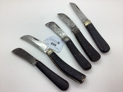 Lot 899 - Flat Bottom Pruning Knife, stag scales, blade...