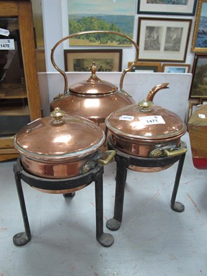 Lot 1471 - XIX Century Copper Kettle, and two small...