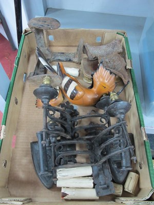 Lot 1486 - Cast Iron Punch Door Stop, flat irons, Knysna...