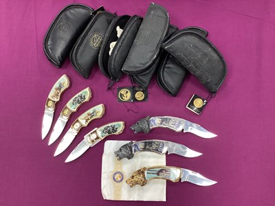 Lot 719 - Modern Franklin Mint Folding Collectors Knives,...