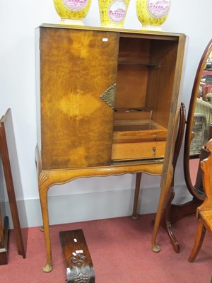 Lot 1607 - Mid XX Century Walnut Cocktail Cabinet, with...