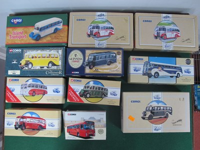 Lot 548 - Eleven Diecast Model Buses by Corgi to Include...