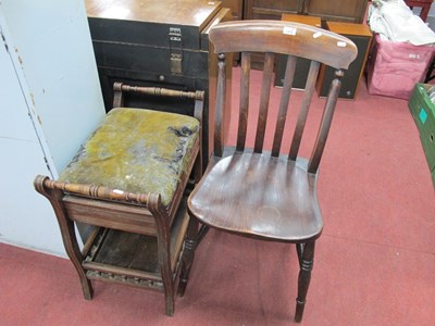 Lot 1575 - XIX Century Pine Kitchen Chair, along with an...