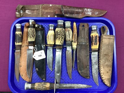 Lot 786 - A Collection of Assorted Hunting Knives, (rust).