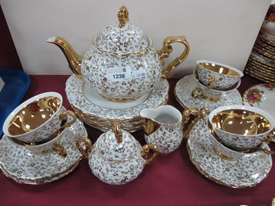 Lot 1238 - Dresden Porcelain Teaset, with gilt floral...