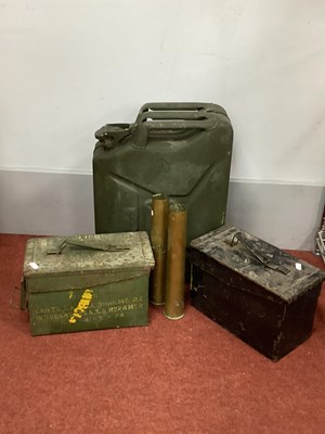 Lot 347 - WWII British Army 2 Pounder Cartridge Cases,...