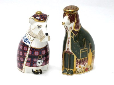 Lot 1055 - Two Royal Crown Derby Porcelain National Dogs...