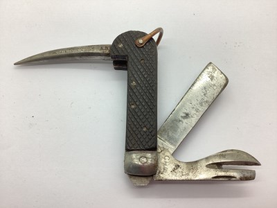 Lot 467 - British Army Jack Knife, with merlin spike and...