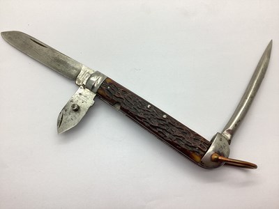 Lot 479 - WWI Military Staghorn Jack Knife for Canadian...